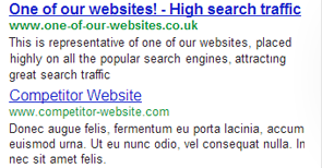 Search engine listings